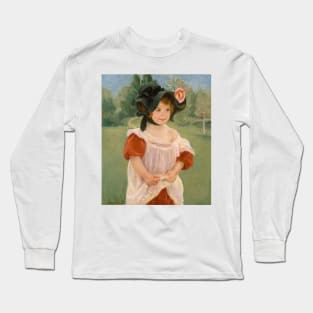 Spring: Margot Standing in a Garden by Mary Cassatt Long Sleeve T-Shirt